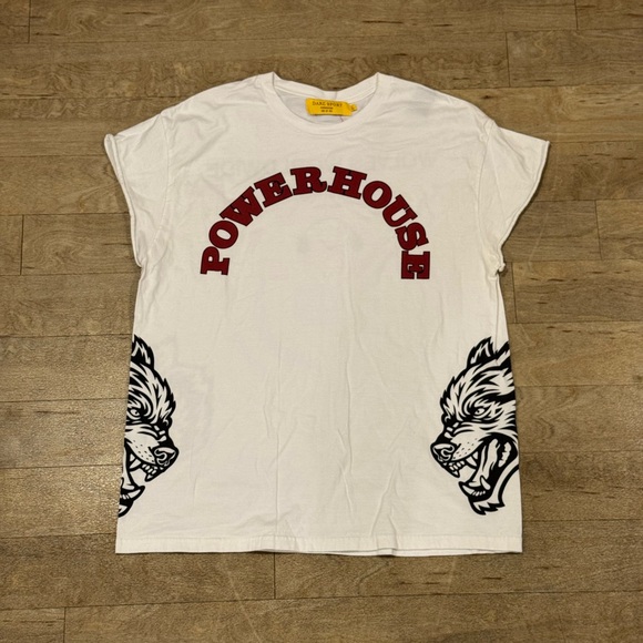 Darc Sport Wolves NFGU Powerhouse "Premium" Oversized Cutoff Tee White Size L - Picture 1 of 3